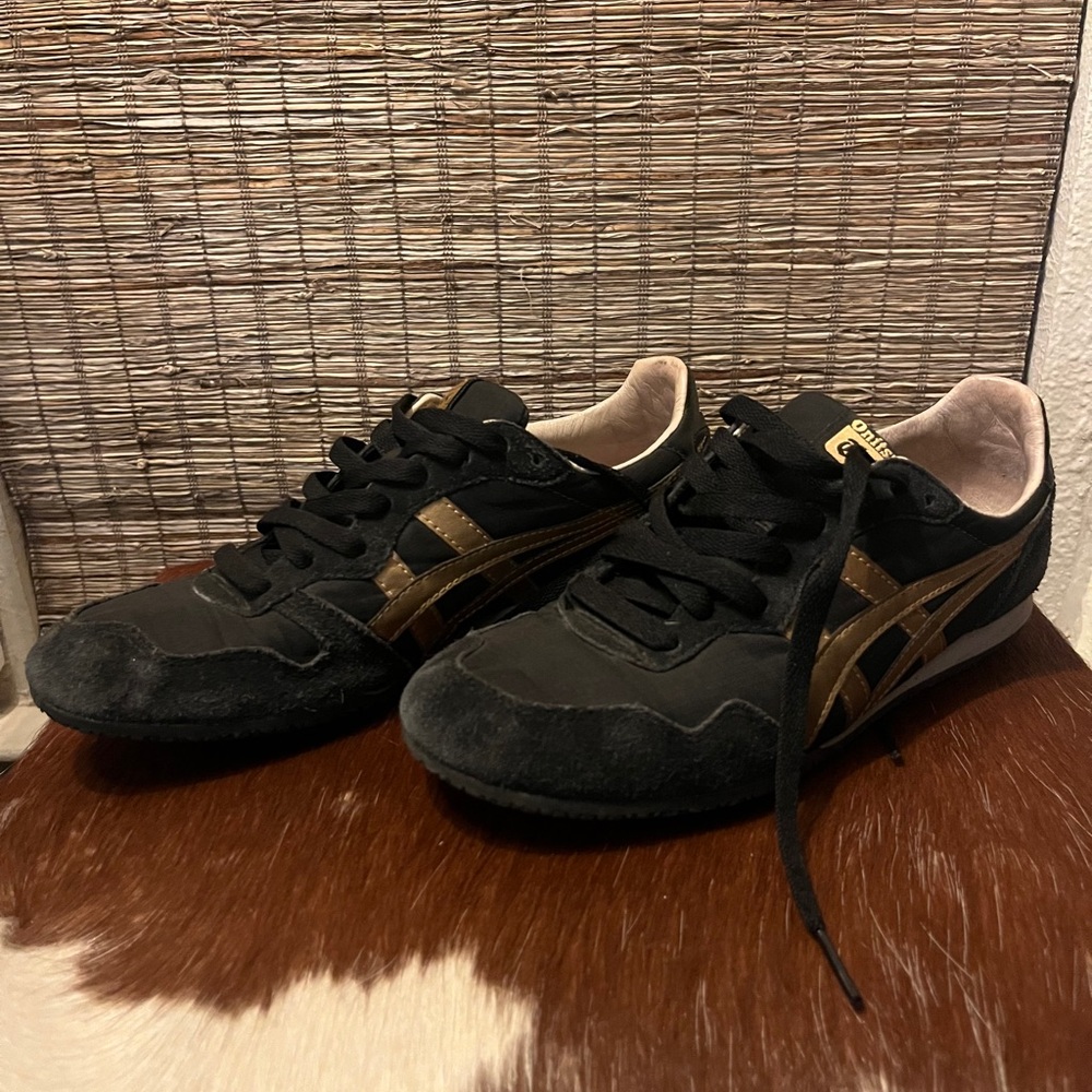 Onitsuka Tiger by Asics Black and Gold Sneakers